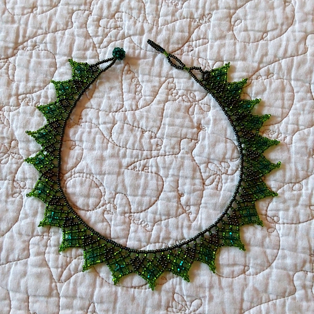 Green Beaded Adjustable Choker